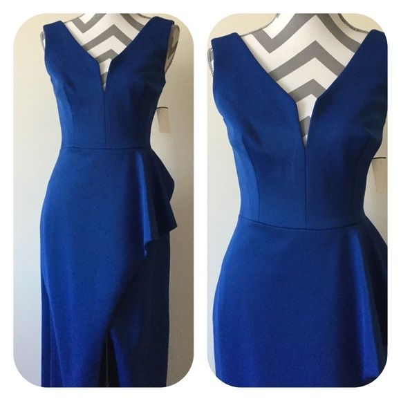 Black Halo Size 6 Blue Cocktail Dress on Queenly