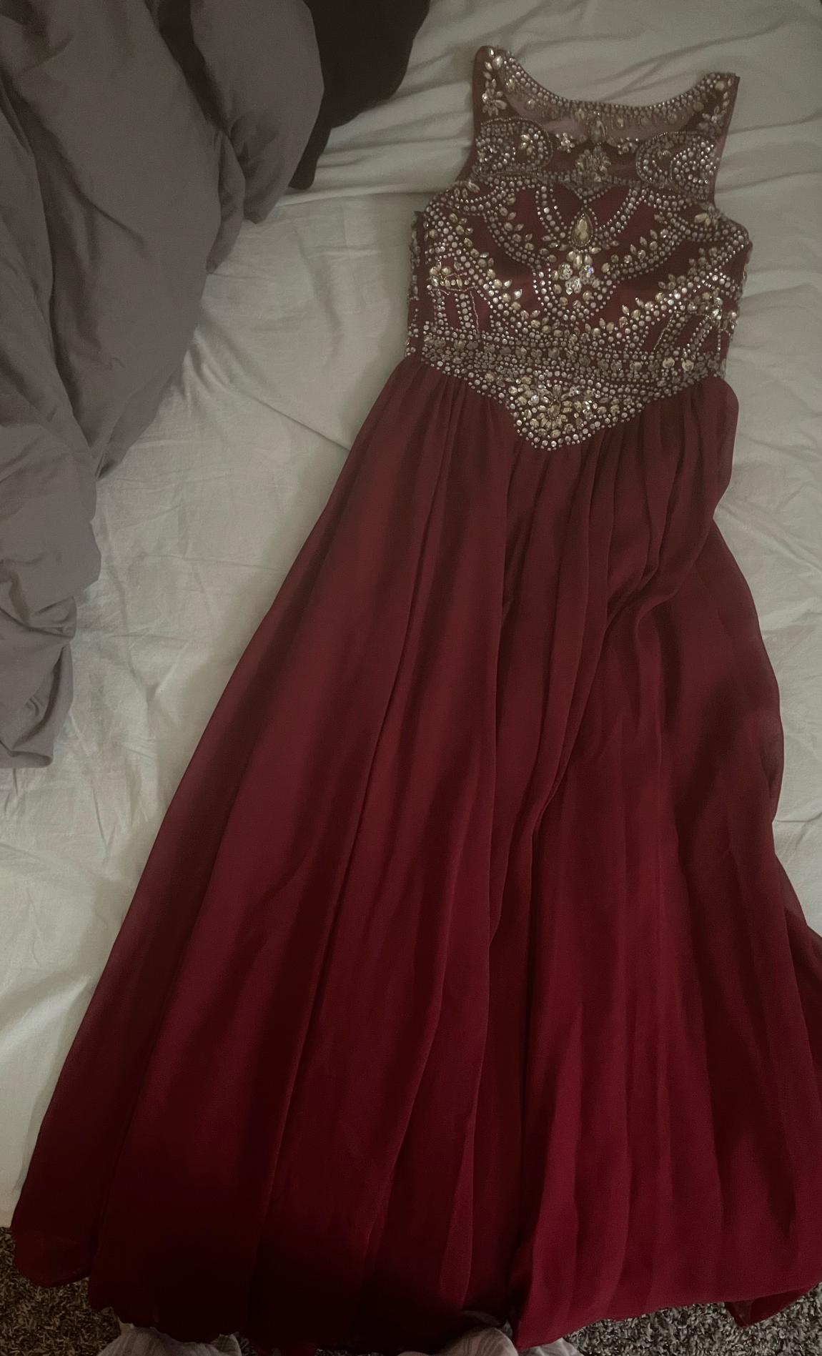 Size 0 Red Floor Length Maxi on Queenly