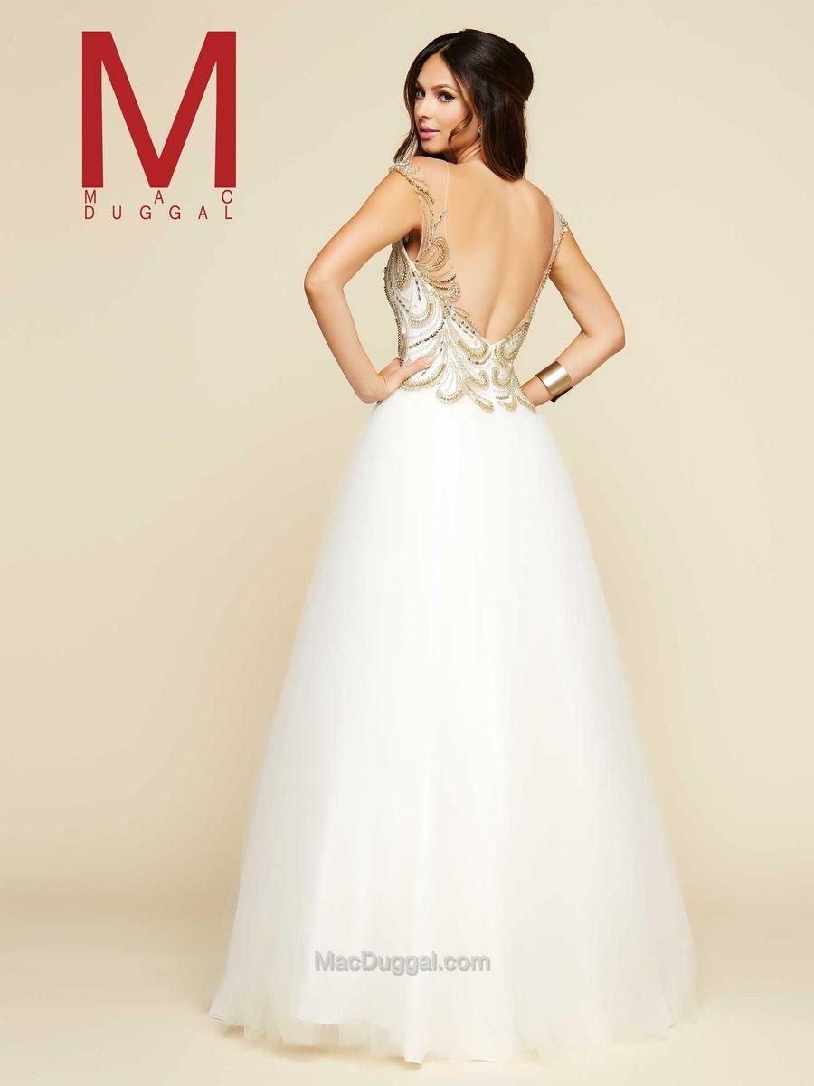 Style 65356H Mac Duggal Size 2 Pageant White Ball Gown on Queenly