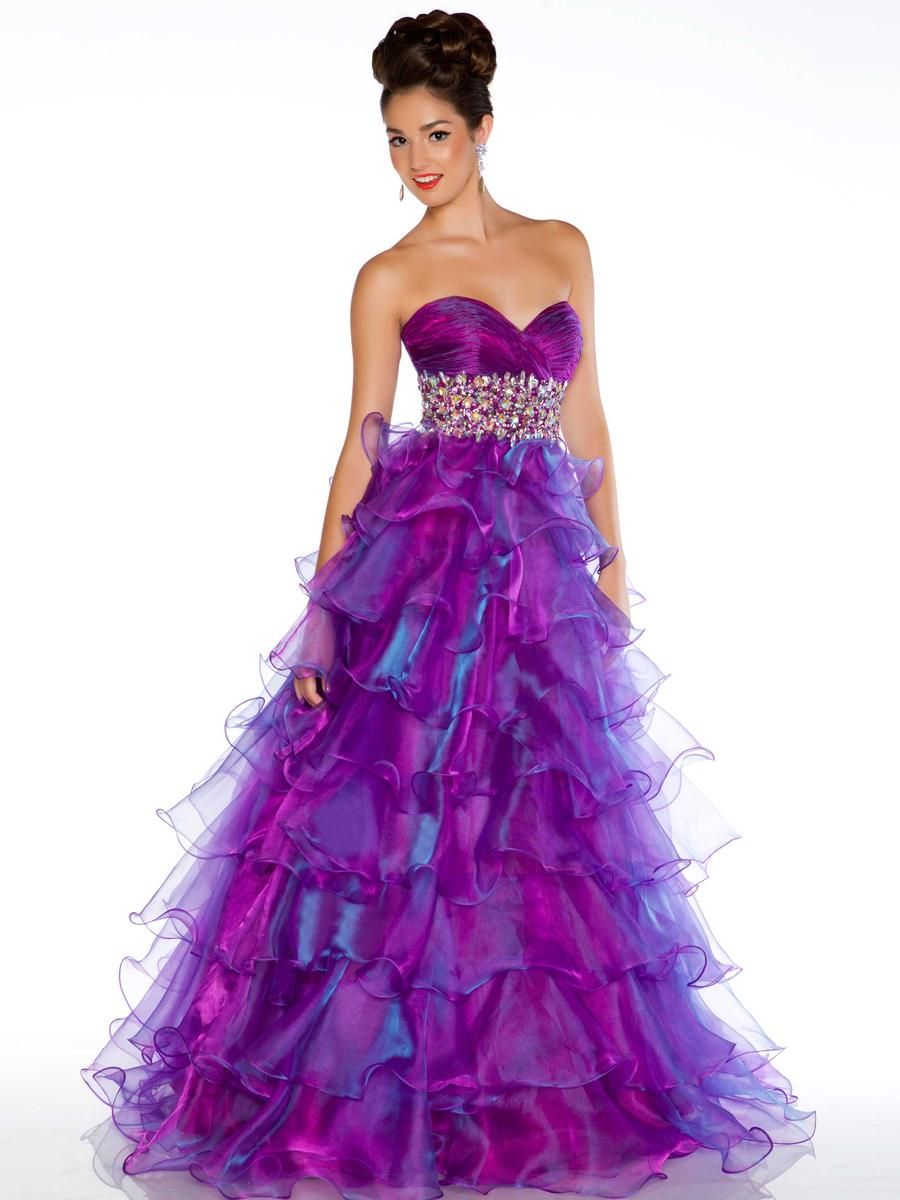 Style 61400H Mac Duggal Size 6 Prom Strapless Sequined Light Purple Ball Gown on Queenly