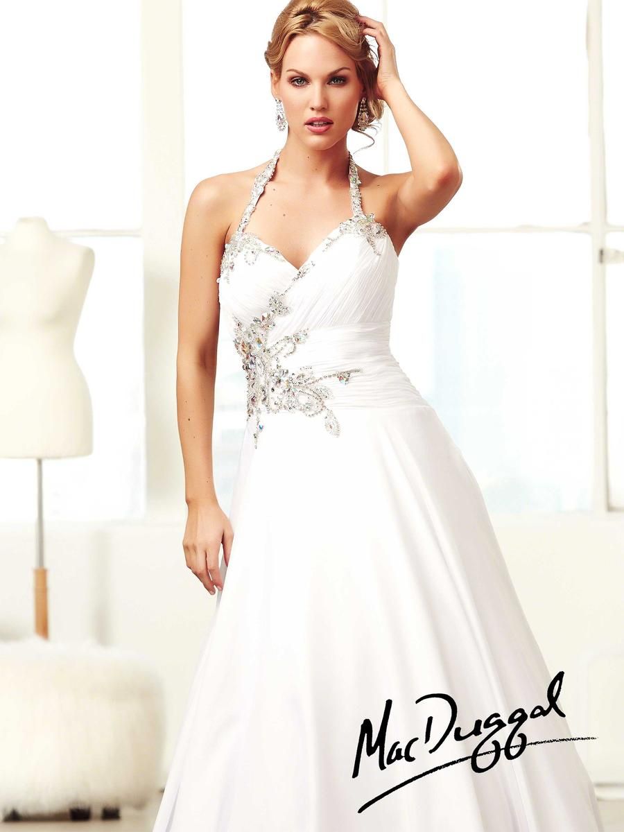 Style 50155H Mac Duggal Plus Size 16 Prom White Ball Gown on Queenly