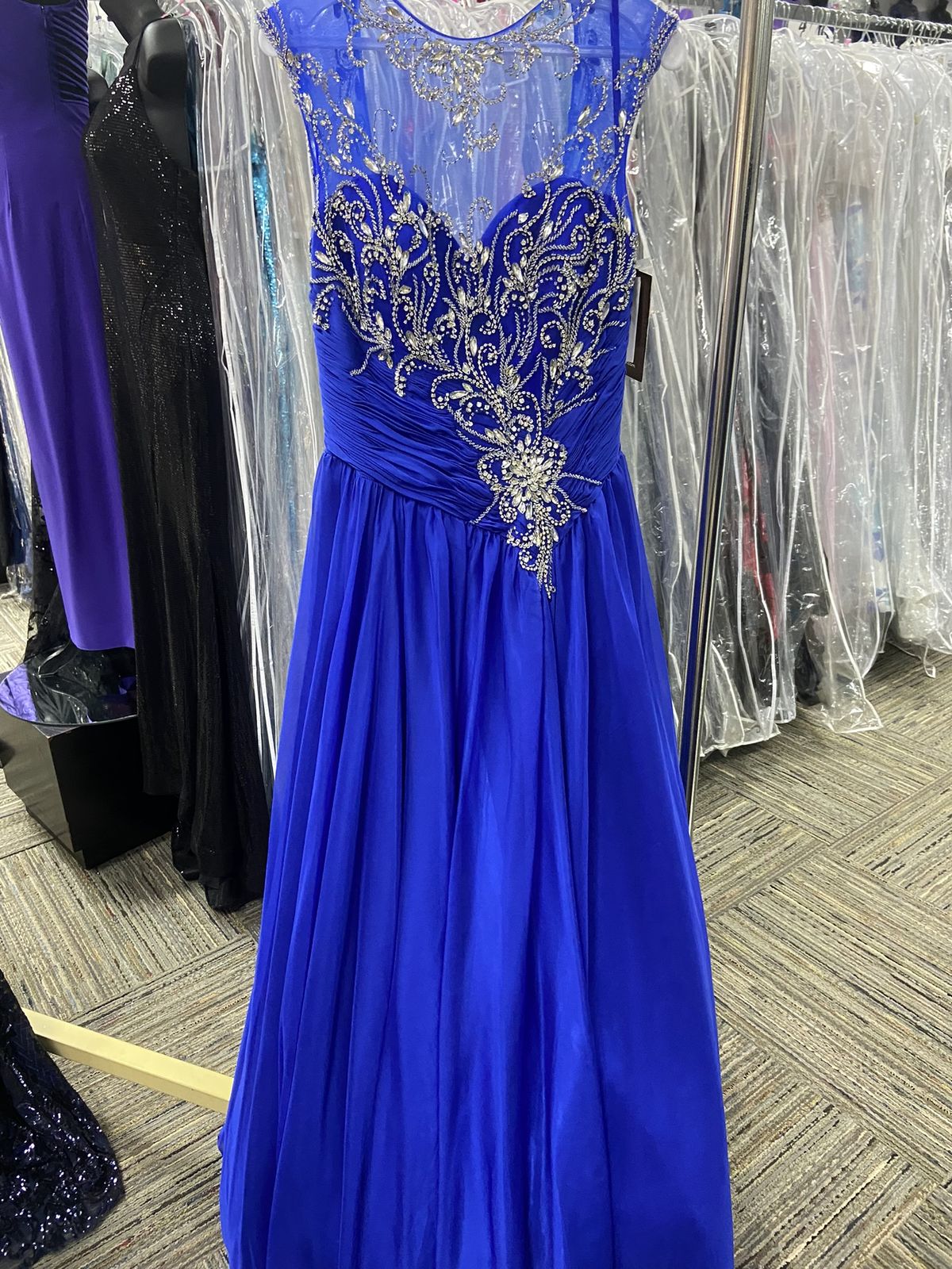 Style 65078H Mac Duggal Plus Size 16 Royal Blue A-line Dress on Queenly