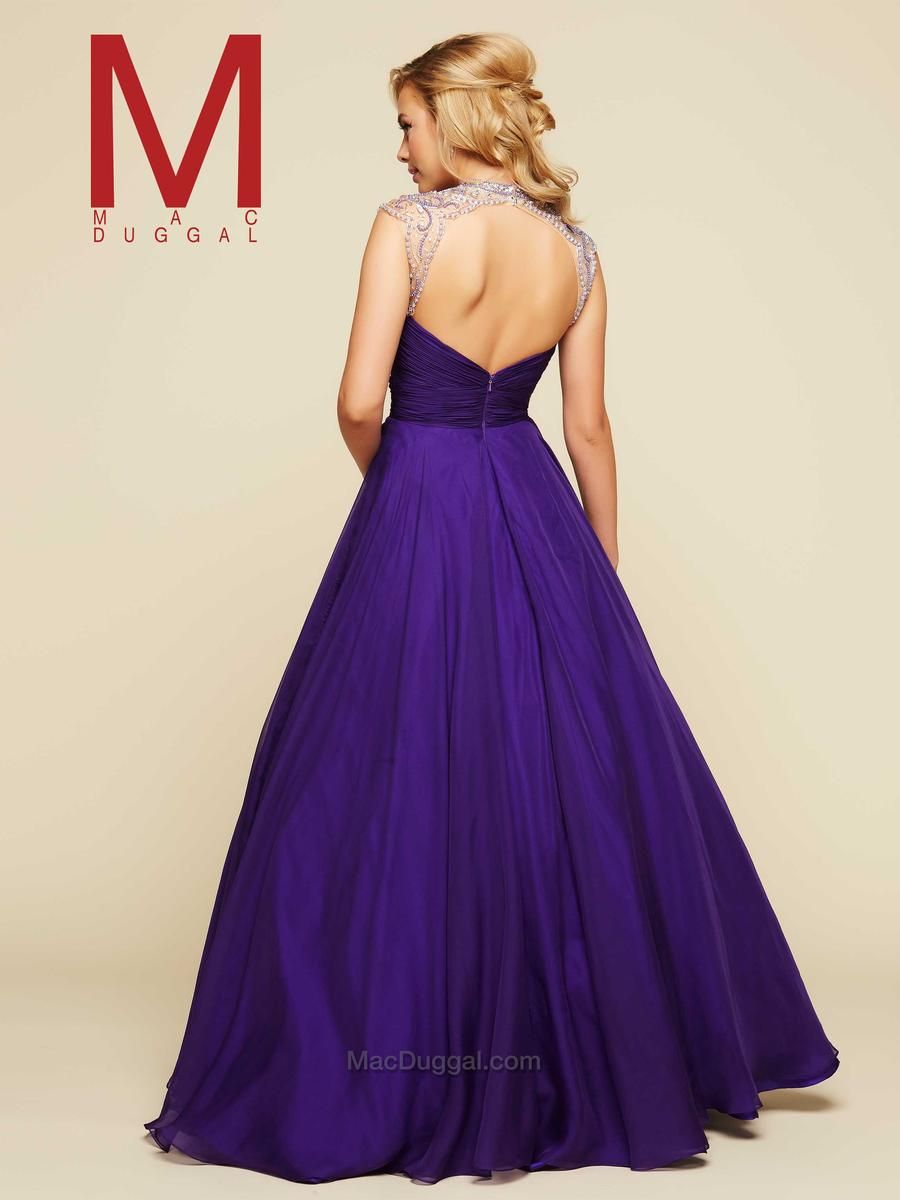 Style 65363H Mac Duggal Plus Size 18 Pageant Purple A-line Dress on Queenly