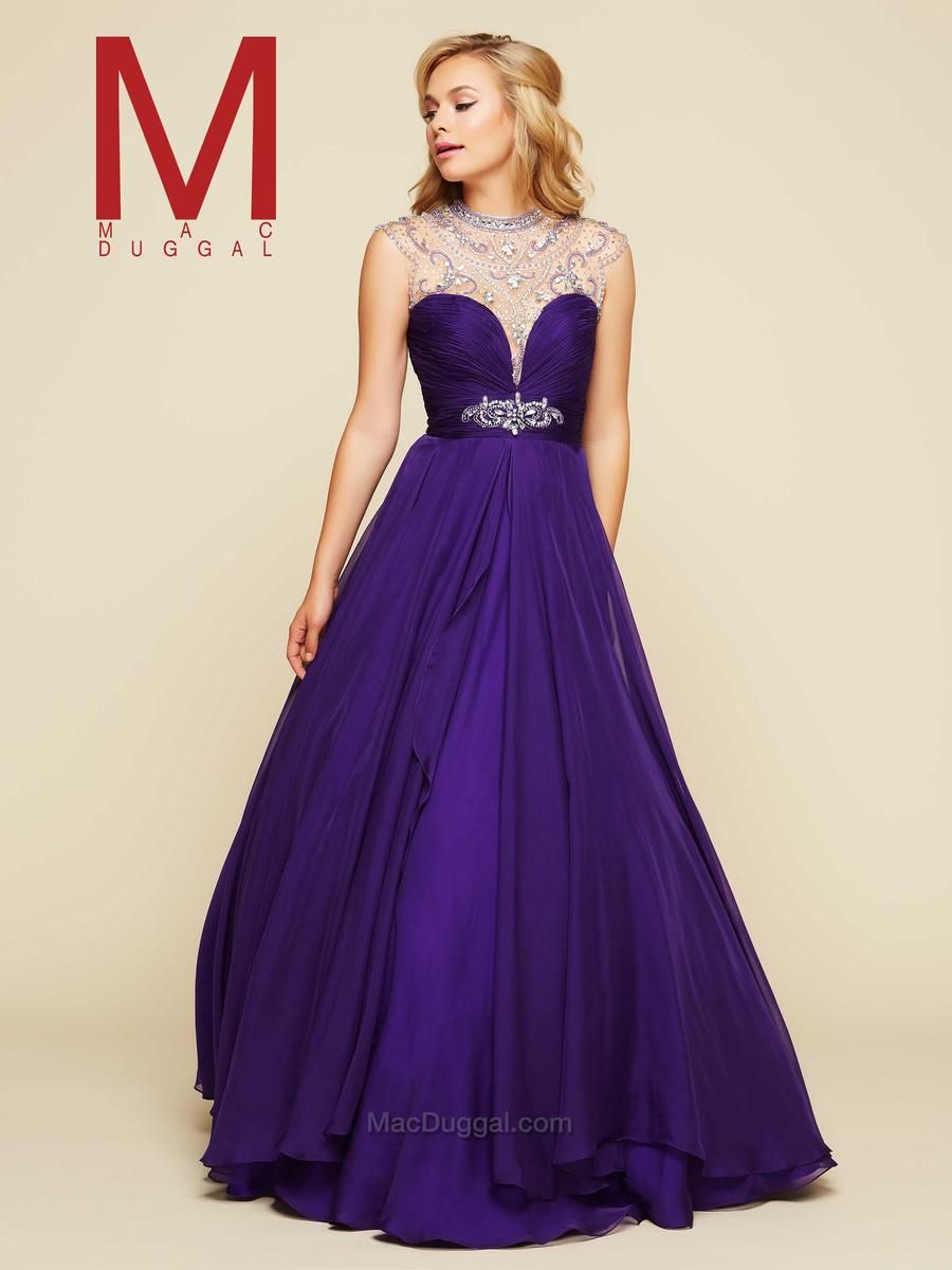 Style 65363H Mac Duggal Plus Size 18 Pageant Purple A-line Dress on Queenly
