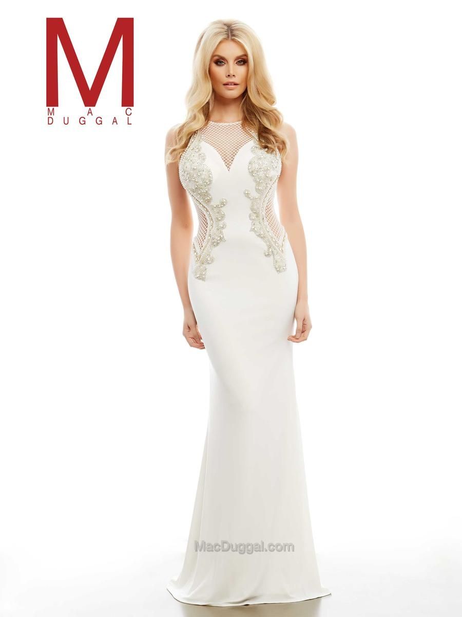 Style 65587A Mac Duggal Size 0 Pageant White Floor Length Maxi on Queenly