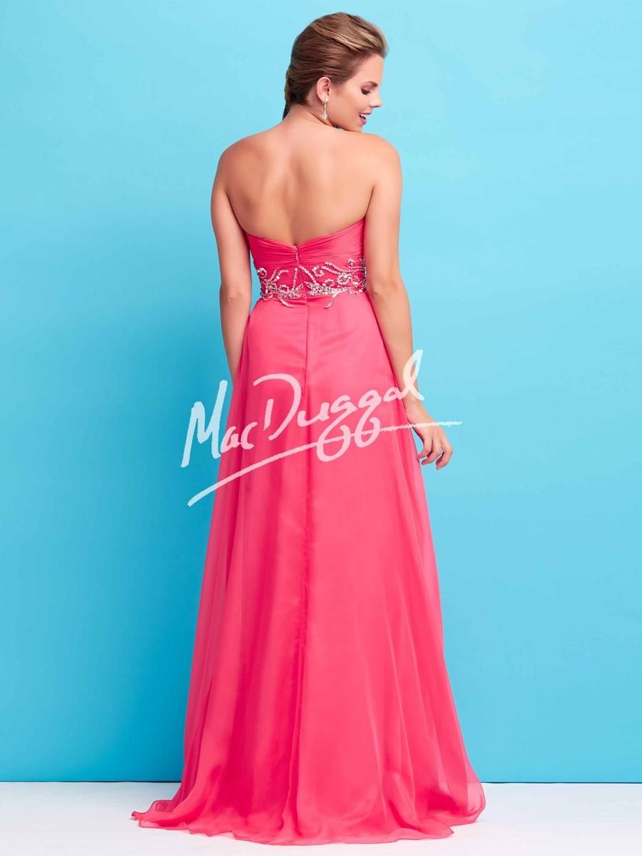 Style 65110L Mac Duggal Size 12 Prom Strapless Sequined Hot Pink A-line Dress on Queenly