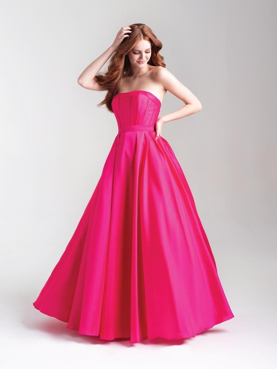 Style 20-323 Madison James Size 12 Prom Hot Pink Ball Gown on Queenly