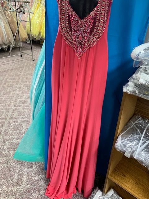 Style 16-373 Madison James Pink Size 8 Straight Dress on Queenly