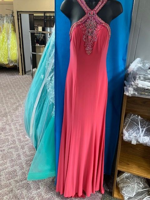 Style 16-373 Madison James Pink Size 8 Straight Dress on Queenly