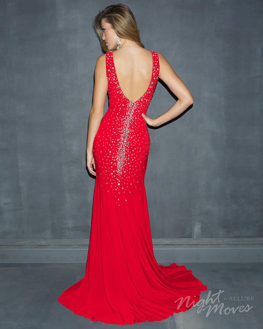 Style 7029 Madison James Size 6 Pageant Sequined Red Floor Length Maxi on Queenly