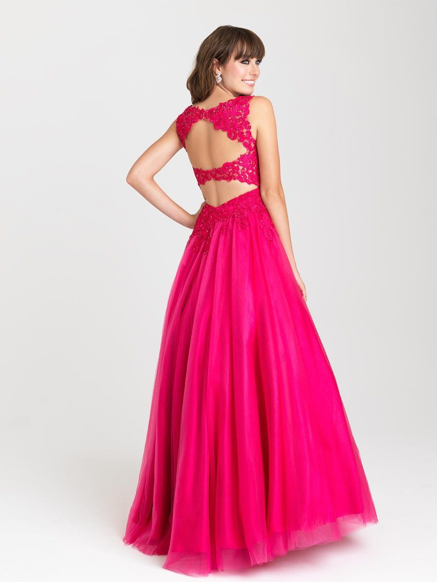 Style 16-342 Madison James Size 6 Floral Hot Pink Ball Gown on Queenly