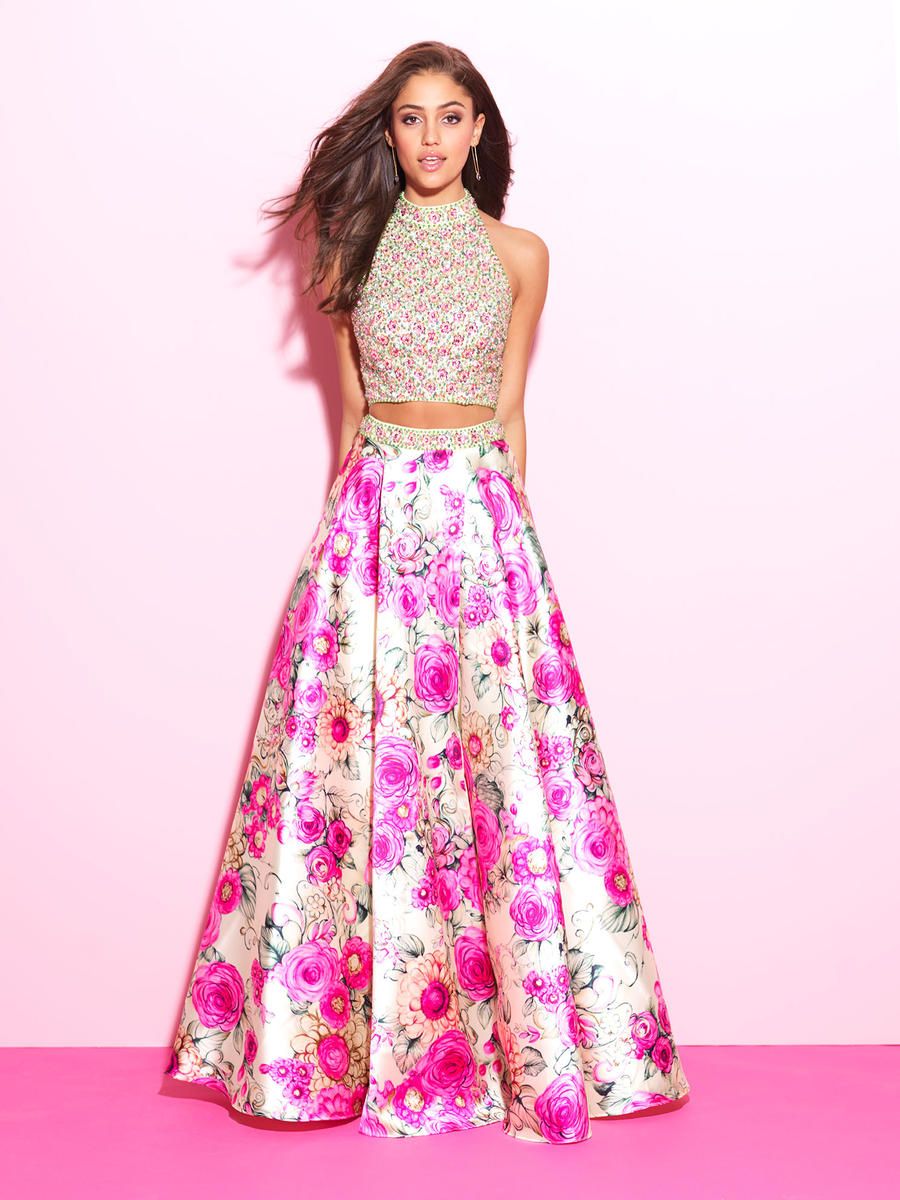 Style 17-283 Madison James Size 6 Prom Sequined Hot Pink Ball Gown on Queenly