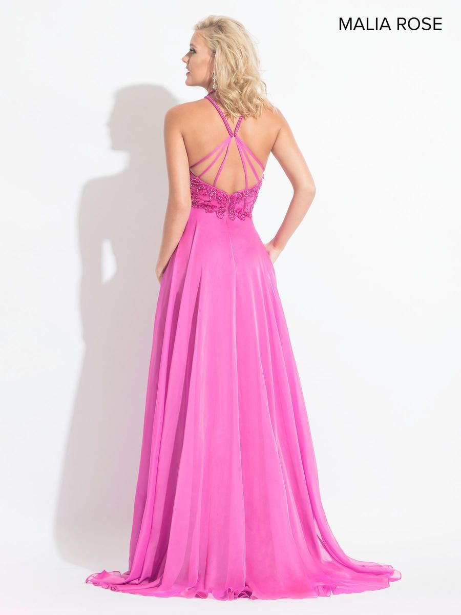 Style MP1003 Malia Rose Size 6 Prom Sequined Hot Pink Floor Length Maxi on Queenly