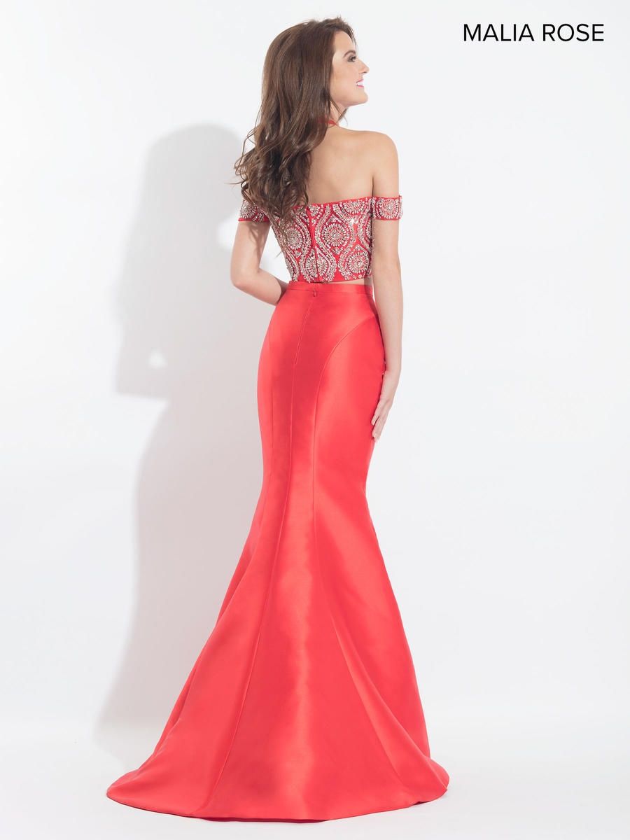 Style MP1026 Malia Rose Size 2 Prom Halter Red Mermaid Dress on Queenly