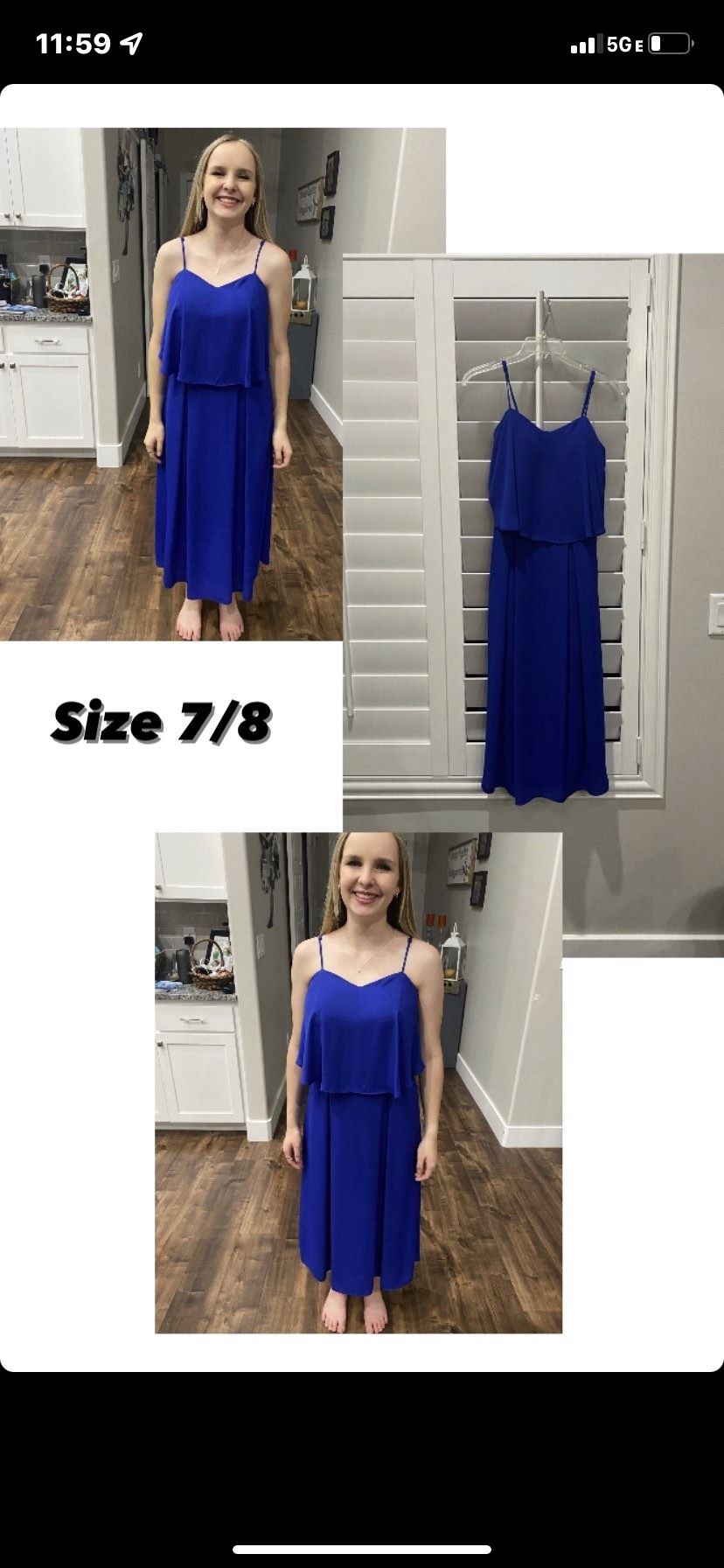 Size 8 Blue Floor Length Maxi on Queenly