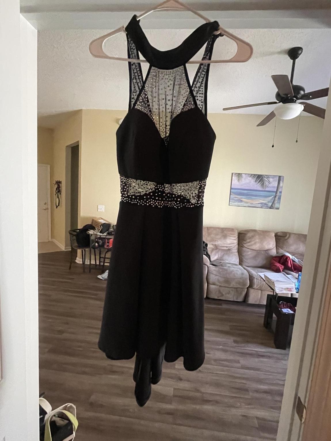 Size 2 Homecoming Sheer Black Cocktail Dress on Queenly