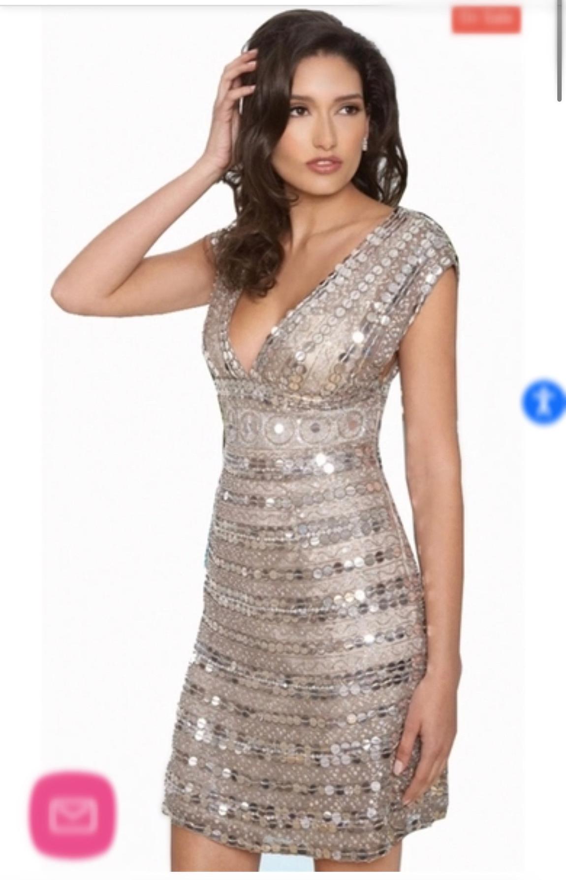 Scala Size 6 Prom Silver Cocktail Dress on Queenly