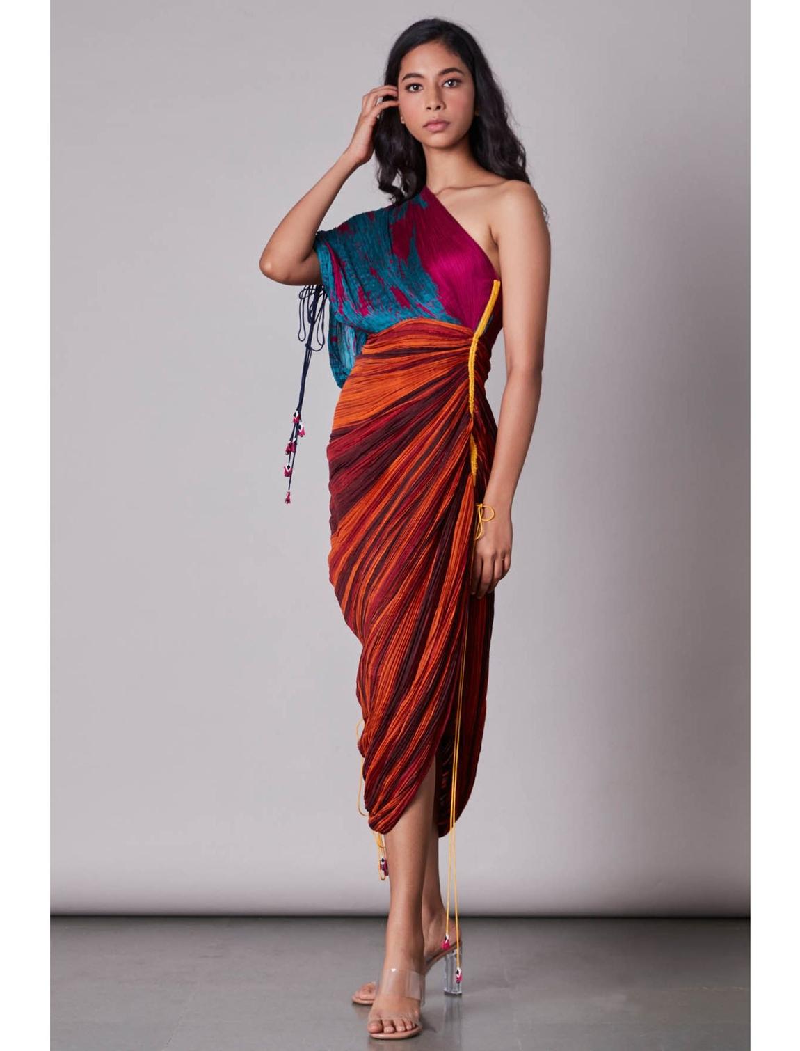 Saaksha & Kinni Size 8 Multicolor Side Slit Dress on Queenly