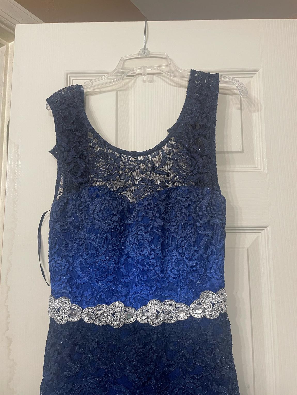 Size 12 Blue Side Slit Dress on Queenly