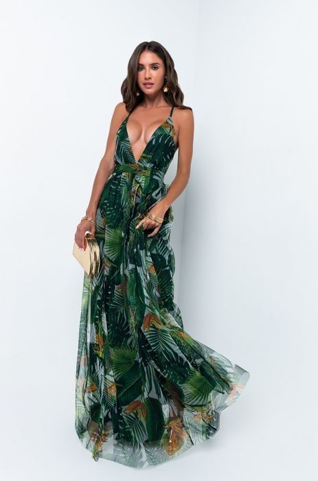 Style LD6614 LUXE Size 4 Green A-line Dress on Queenly