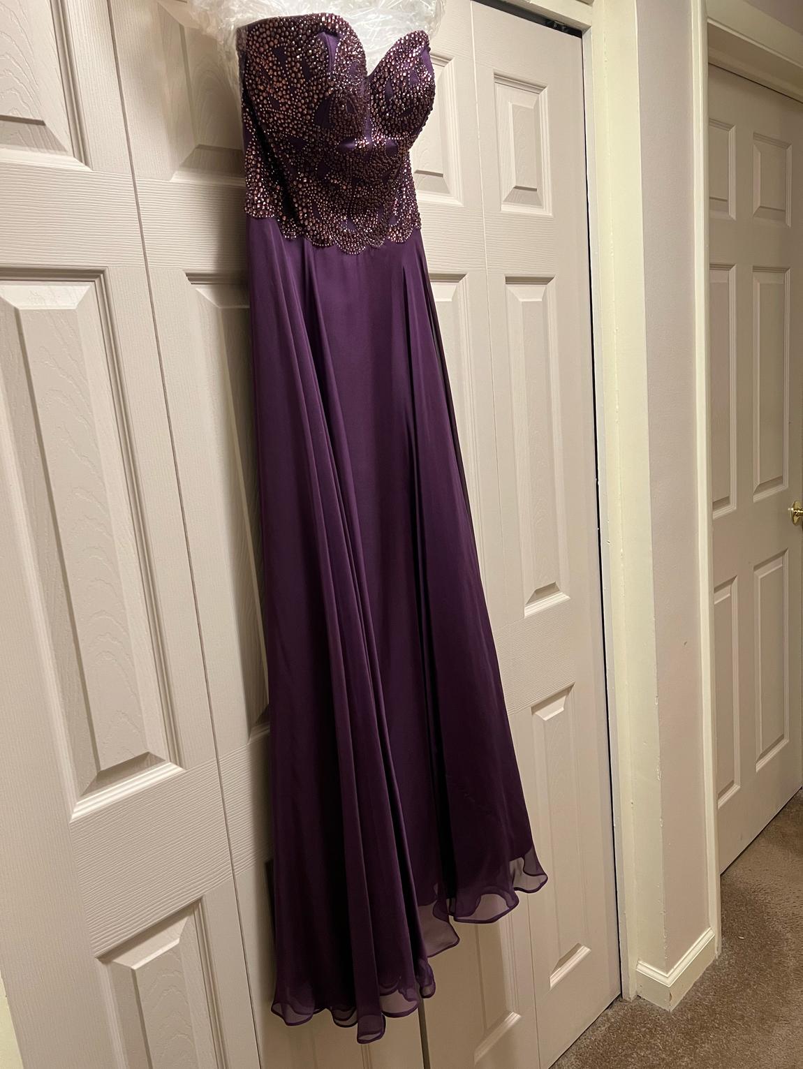 Alyce Paris Size 00 Prom Strapless Purple A-line Dress on Queenly