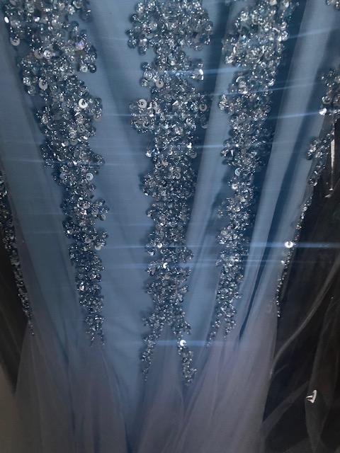 Jovani Size 8 Prom Strapless Sheer Light Blue Mermaid Dress on Queenly