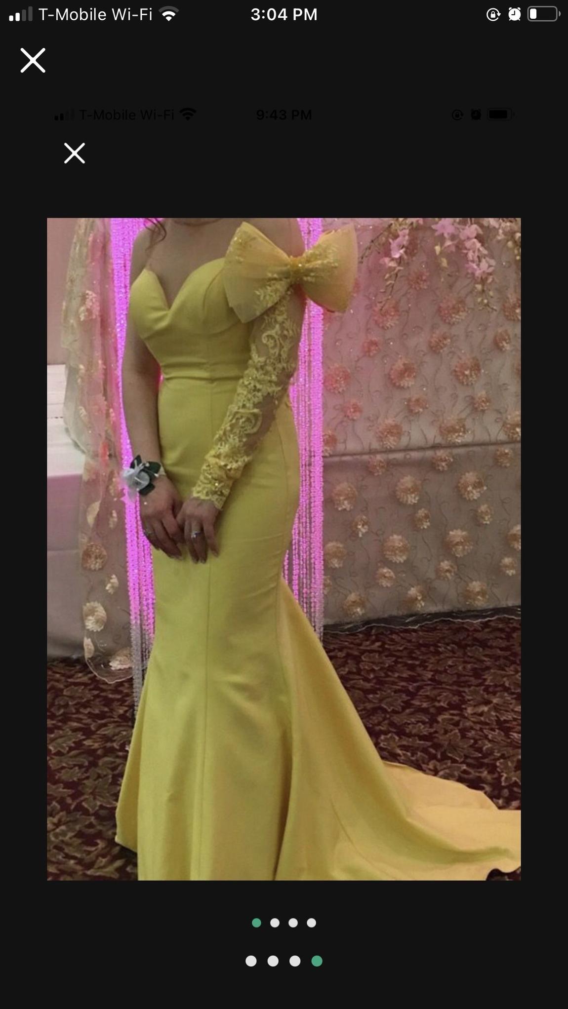 Tarik Ediz Size 2 Prom Yellow Mermaid Dress on Queenly