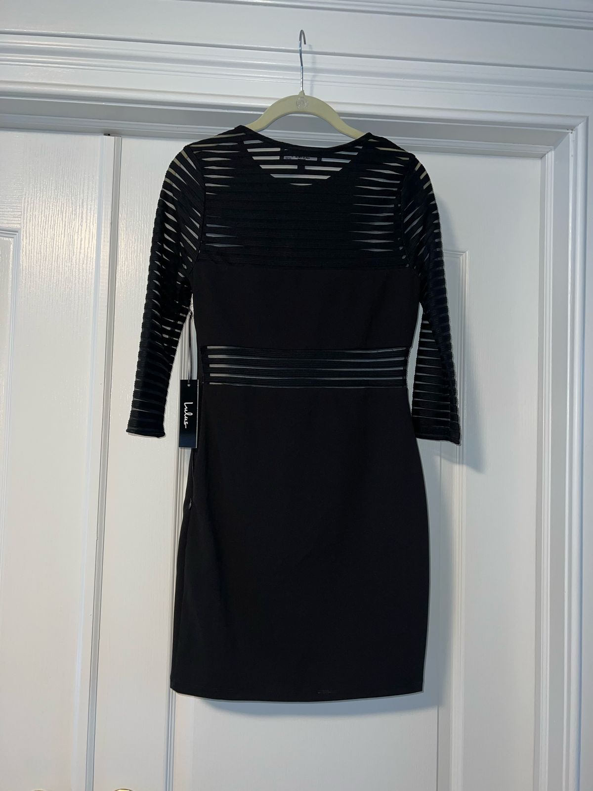 LuLu’s Size 0 Homecoming Long Sleeve Sheer Black Cocktail Dress on Queenly