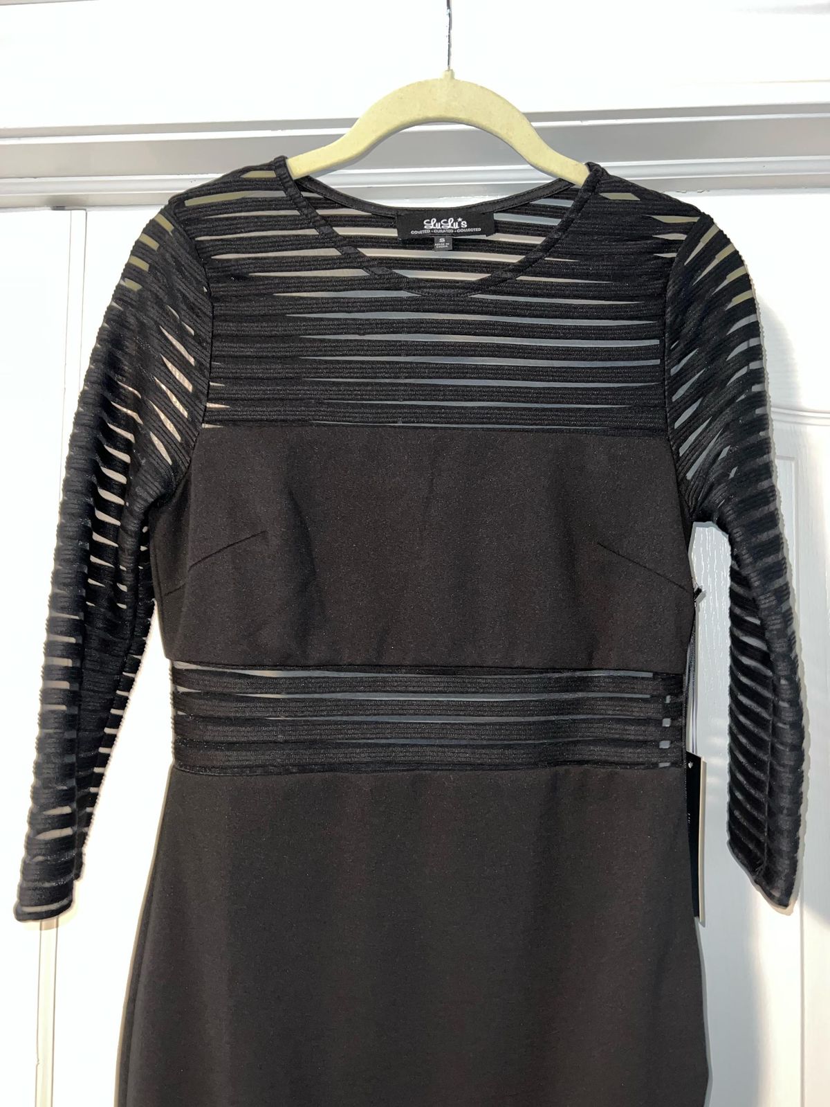 LuLu’s Size 0 Homecoming Long Sleeve Sheer Black Cocktail Dress on Queenly