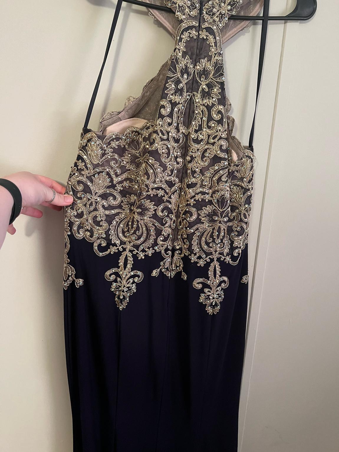 Plus Size 18 Navy Blue Floor Length Maxi on Queenly