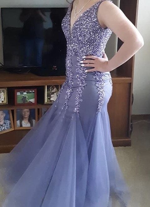 Jovani Size 2 Prom Purple Mermaid Dress on Queenly