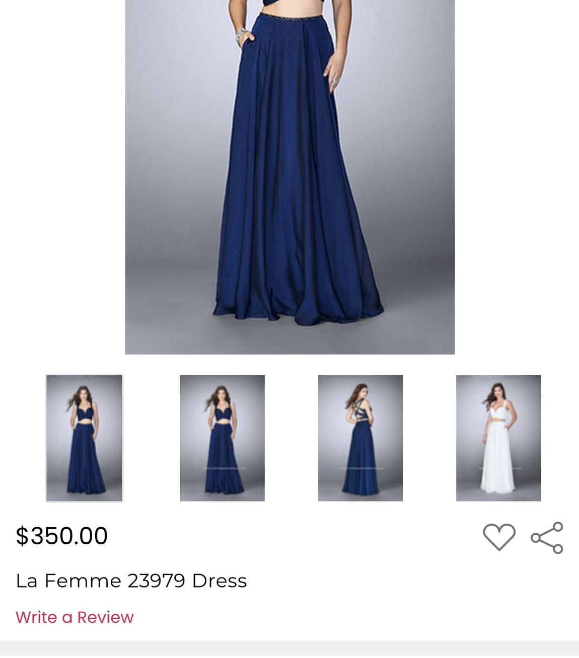 Style 23979 La Femme Size 4 Prom Navy Blue A-line Dress on Queenly