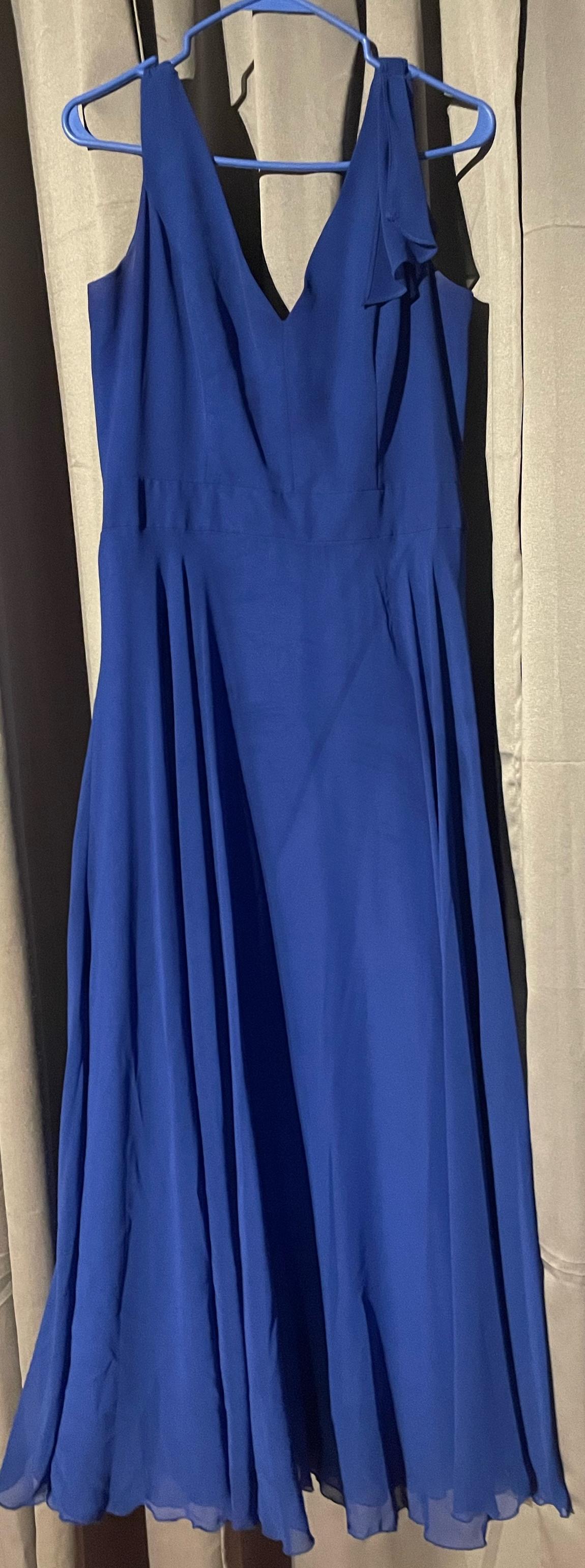 Size 10 Prom Royal Blue A-line Dress on Queenly