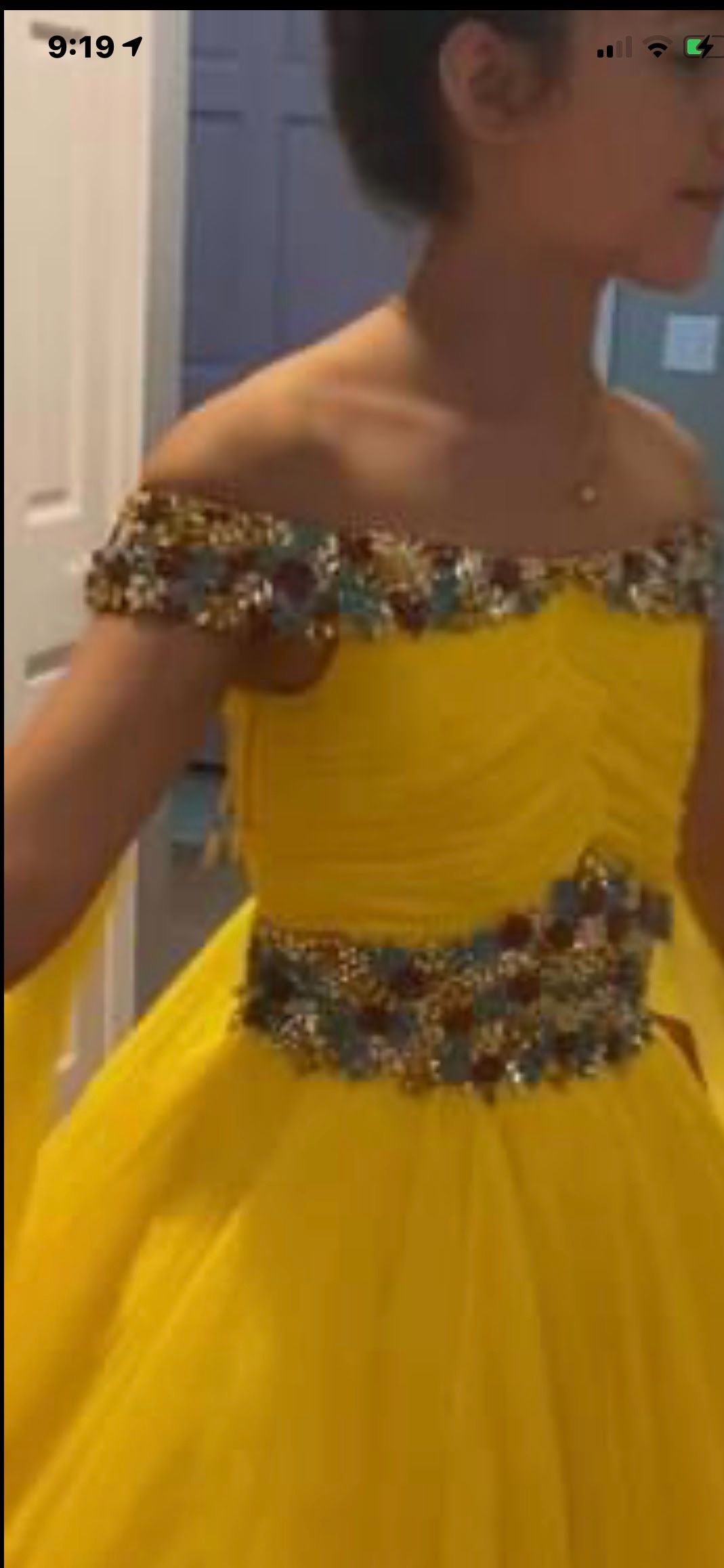 Jonathan Kayne custom Girls Size 12 Yellow Ball Gown on Queenly