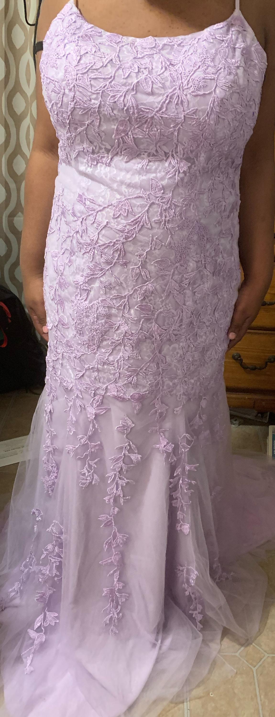 Plus Size 16 Prom Purple Dress With Train on Queenly