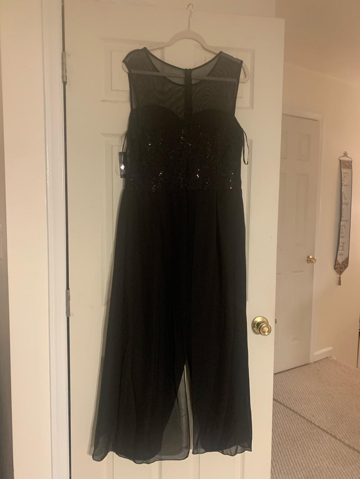 Plus Size 18 Sheer Black Formal Jumpsuit on Queenly