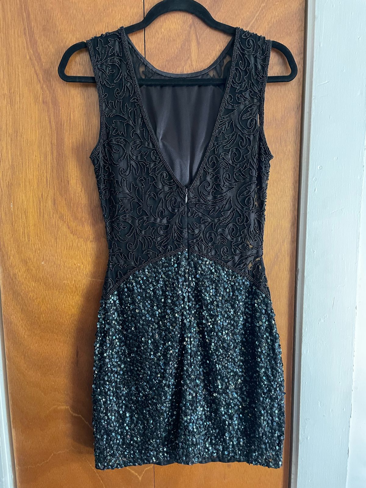 Primavera Size 4 Homecoming Sequined Navy Blue Cocktail Dress on Queenly