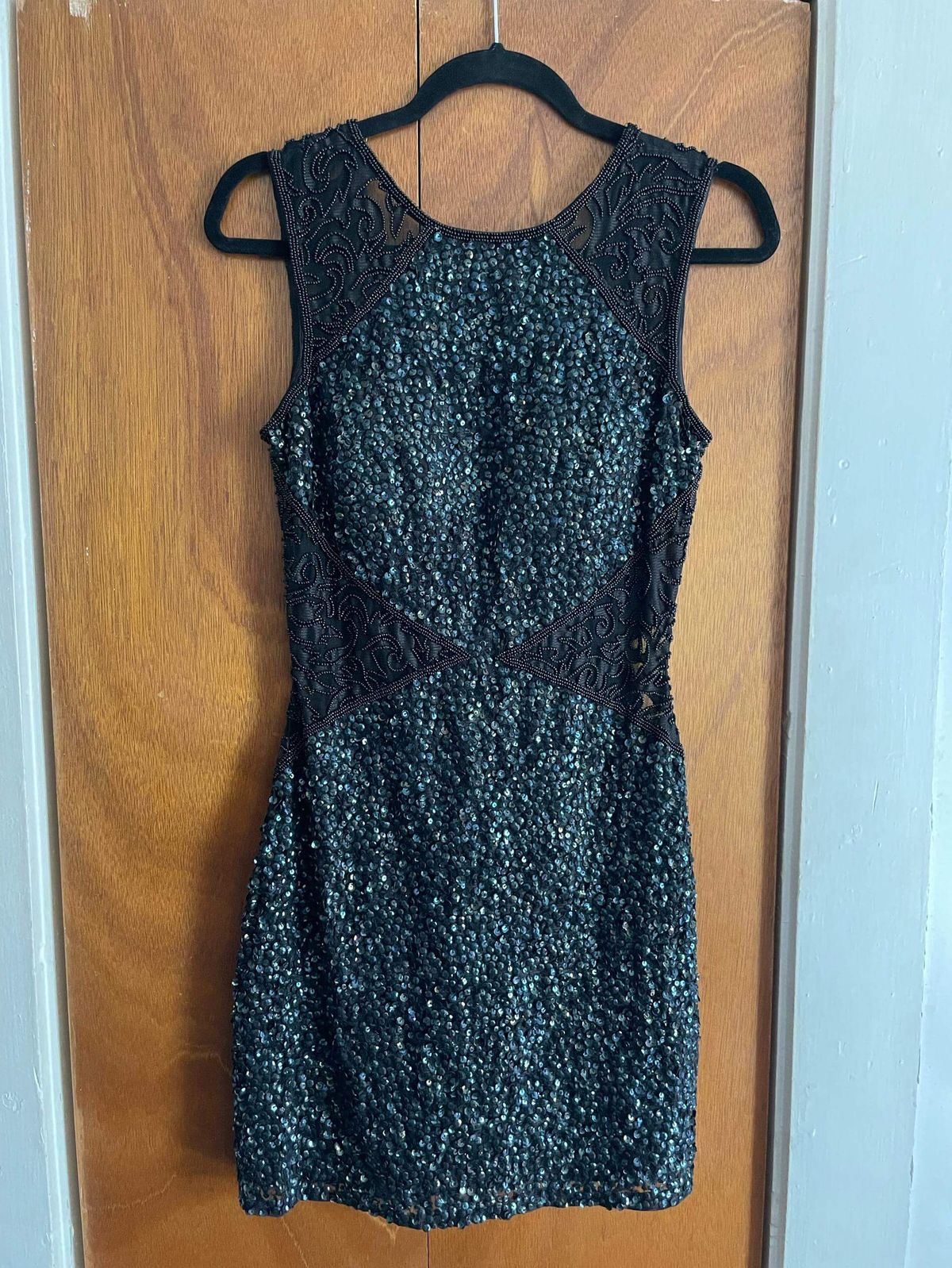 Primavera Size 4 Homecoming Sequined Navy Blue Cocktail Dress on Queenly