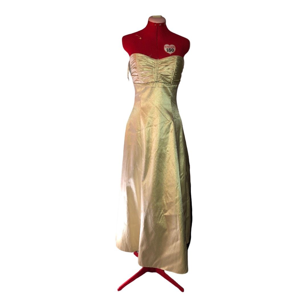 Size 6 Strapless Gold Ball Gown on Queenly