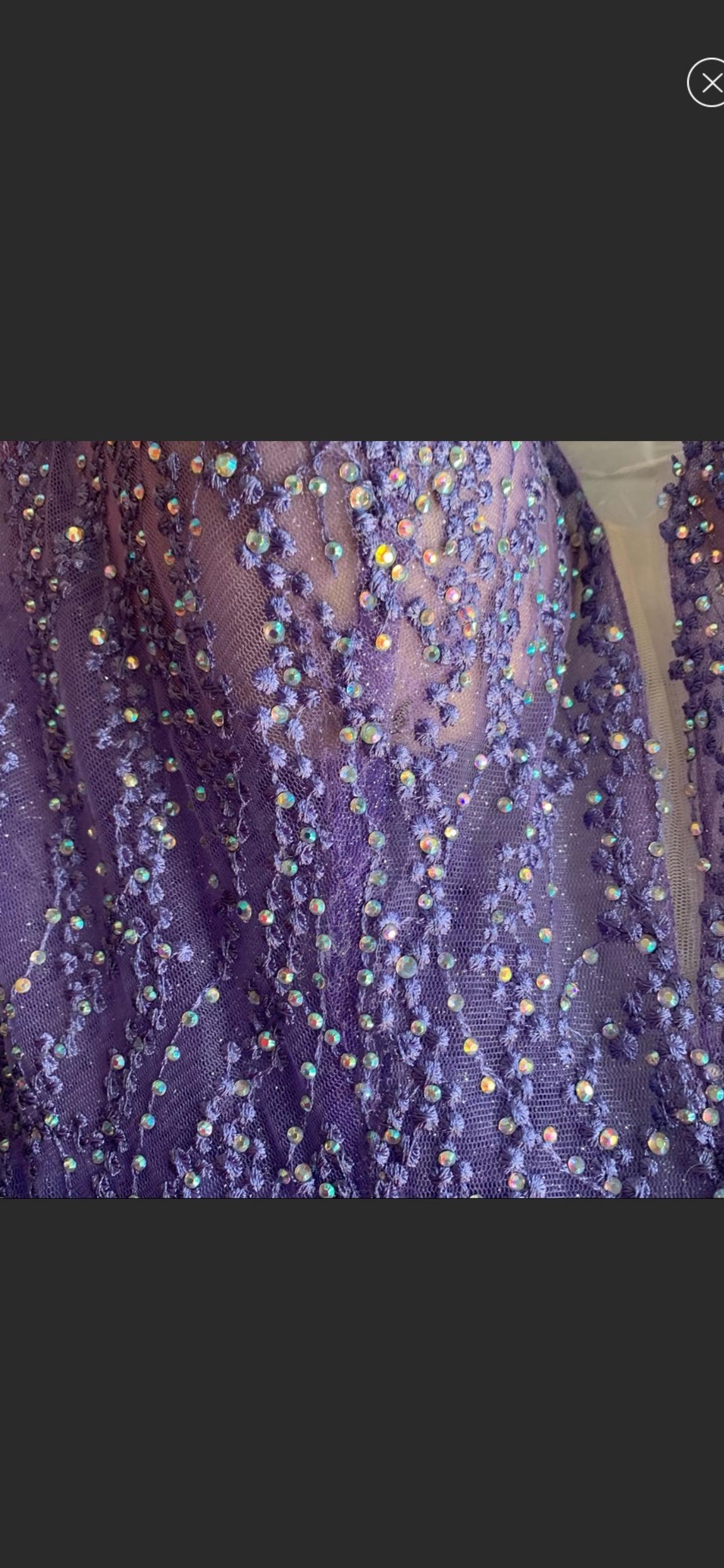 Jovani Size 6 Prom Plunge Sequined Light Purple A-line Dress on Queenly
