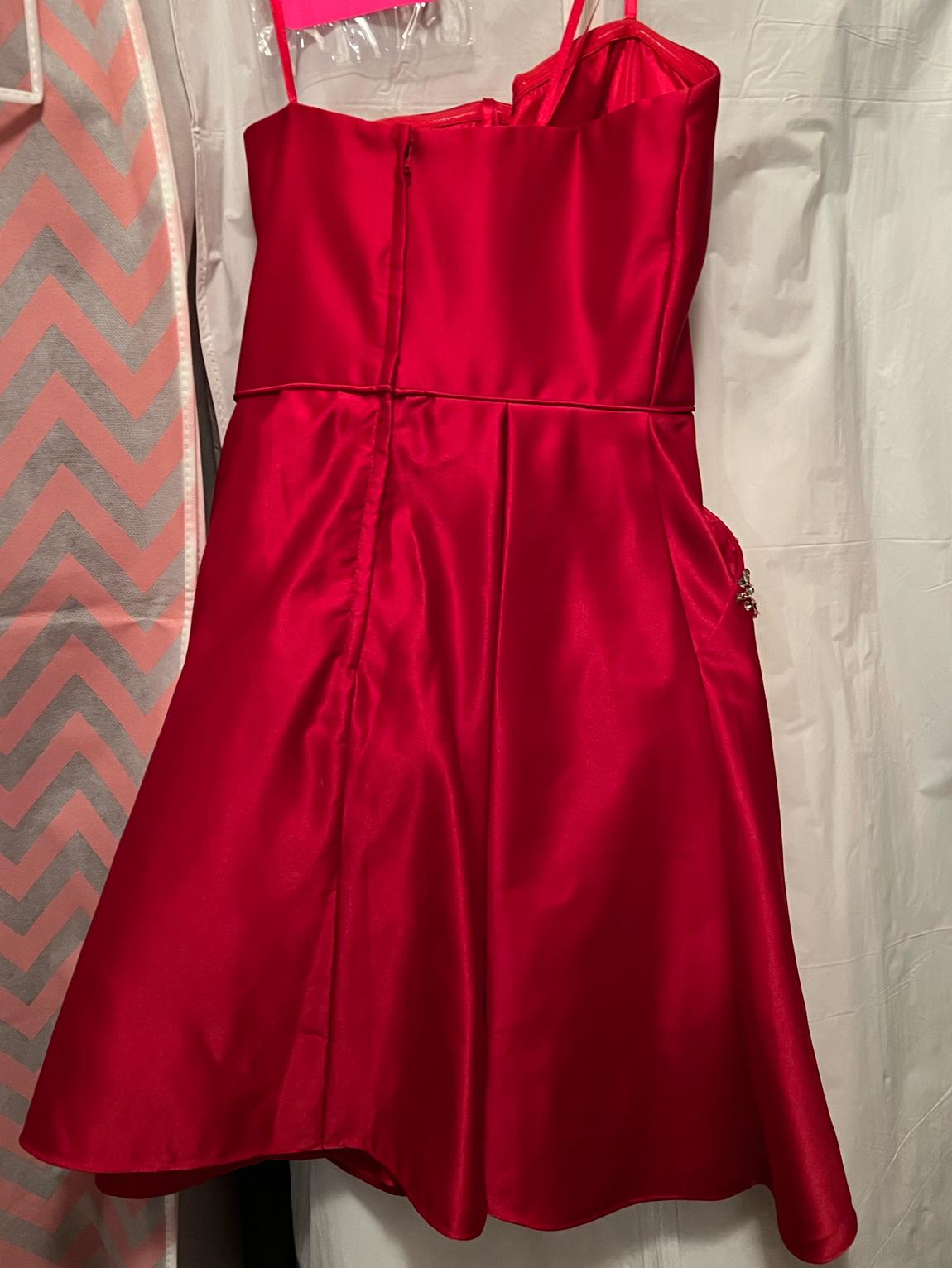 Size 2 Satin Red A-line Dress on Queenly