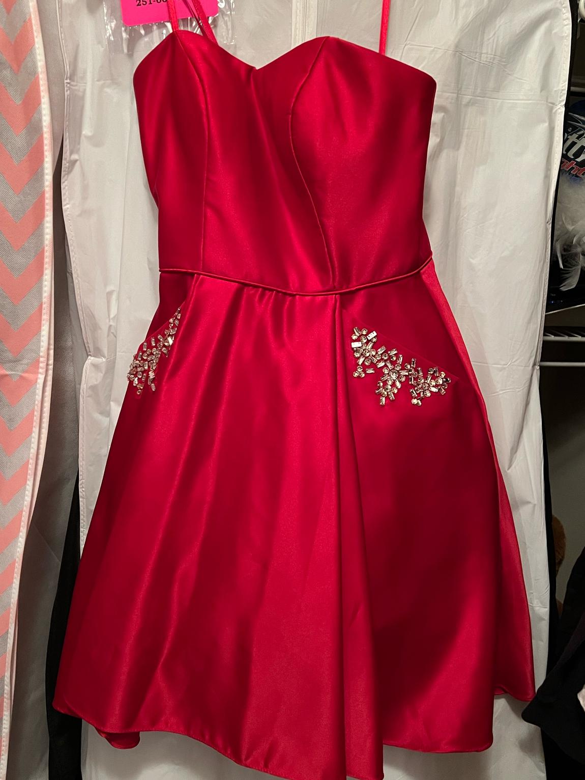 Size 2 Satin Red A-line Dress on Queenly