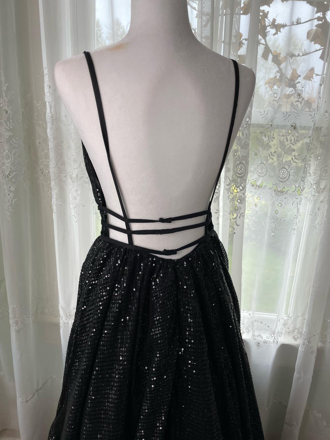 Jovani Size 6 Sequined Black Ball Gown on Queenly