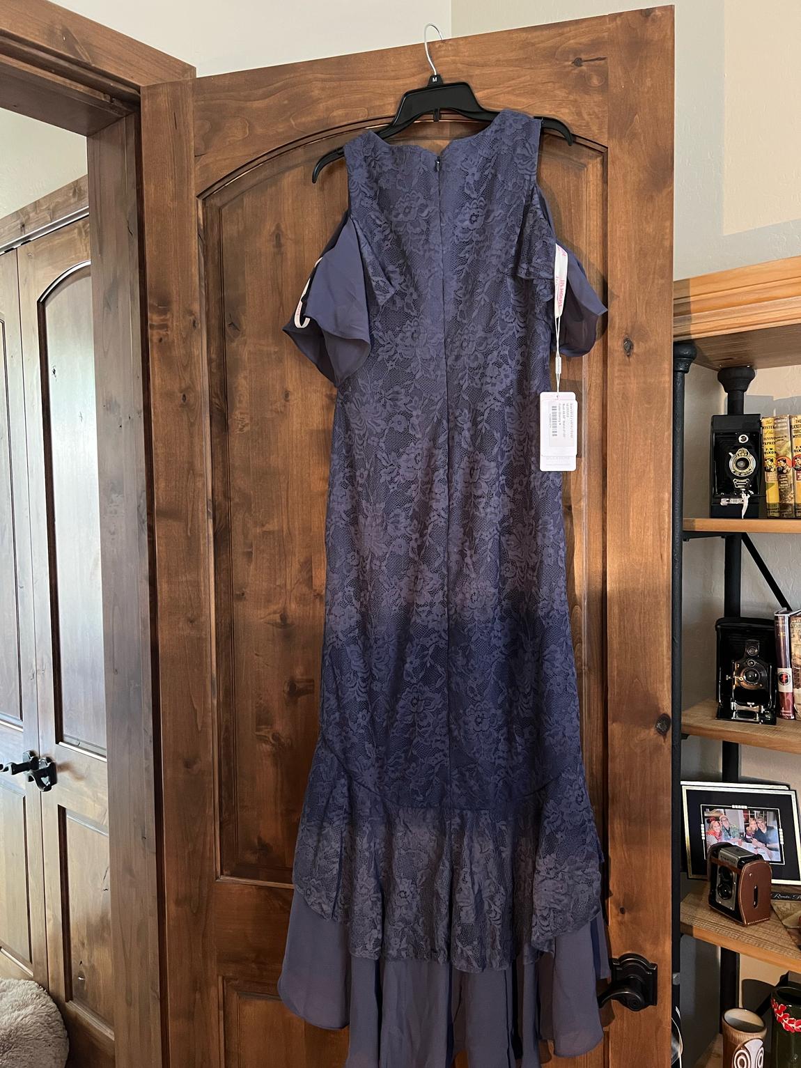 Size 12 Lace Silver Mermaid Dress on Queenly
