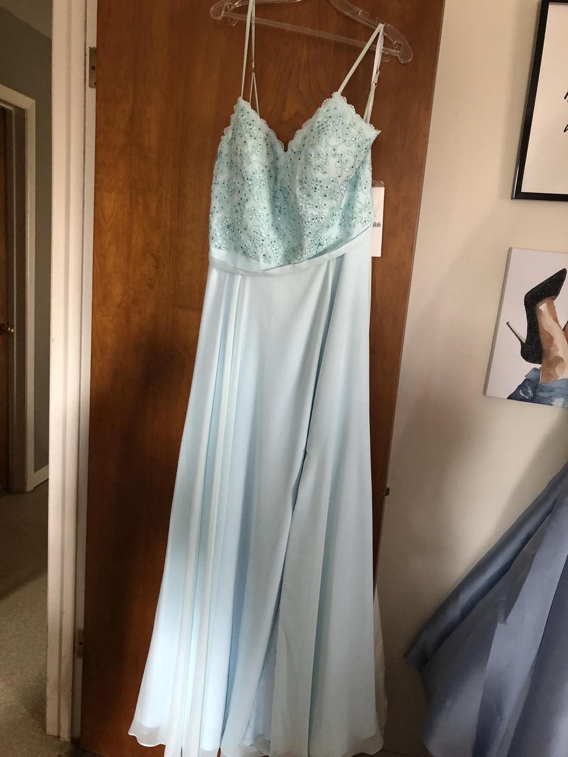 Alyce Plus Size 18 Blue Ball Gown on Queenly