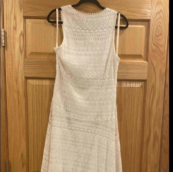 Shoshanna Size 12 Lace White Cocktail Dress on Queenly