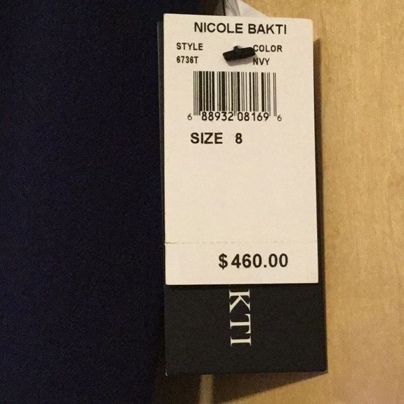 Nicole Bakti Size 8 Prom Cap Sleeve Blue Side Slit Dress on Queenly