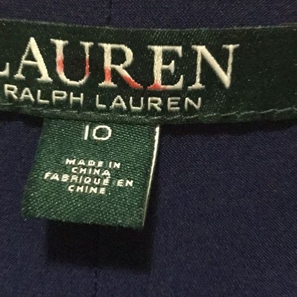 Lauren Ralph Lauren Size 10 Prom Long Sleeve Sequined Navy Blue Side Slit Dress on Queenly