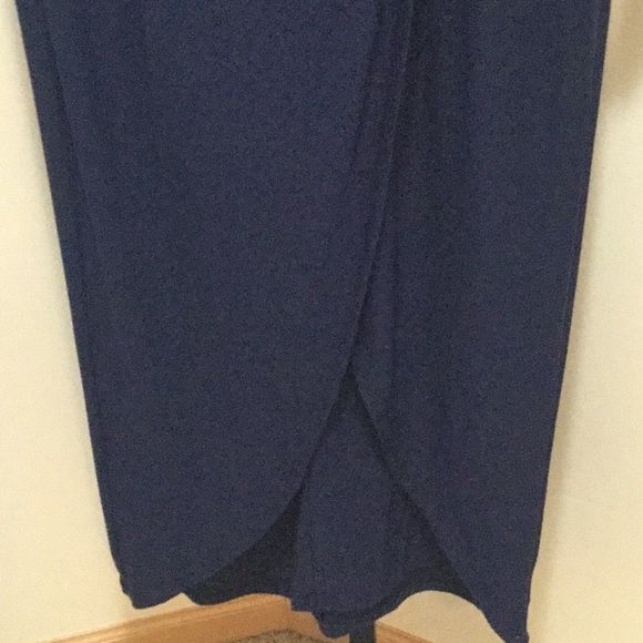 Lauren Ralph Lauren Size 10 Prom Long Sleeve Sequined Navy Blue Side Slit Dress on Queenly