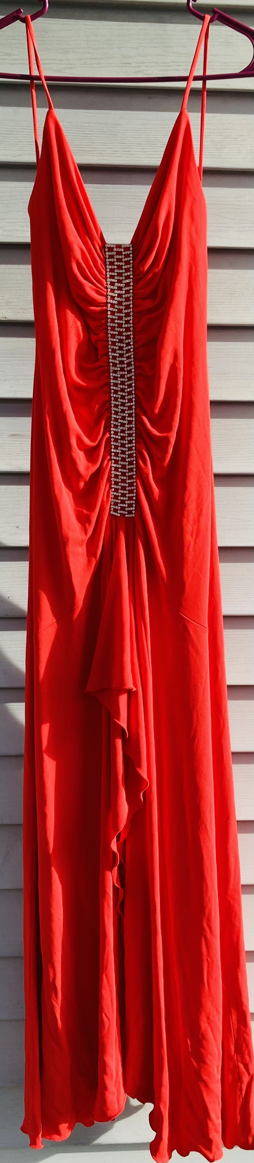 Size 4 Red Floor Length Maxi on Queenly
